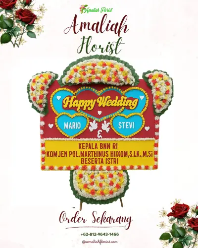 Karangan Papan Bunga Pernikahan di Campang Jaya